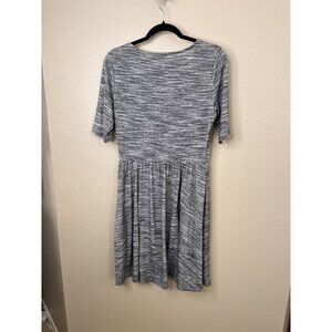 Apt. 9 Womens Medium Heather Gray Fit Flare Short Sleeve Dress Midi Polyester
